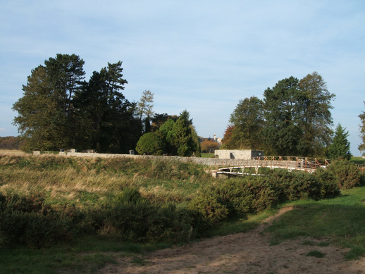 Looking north towards Spynie Palace.